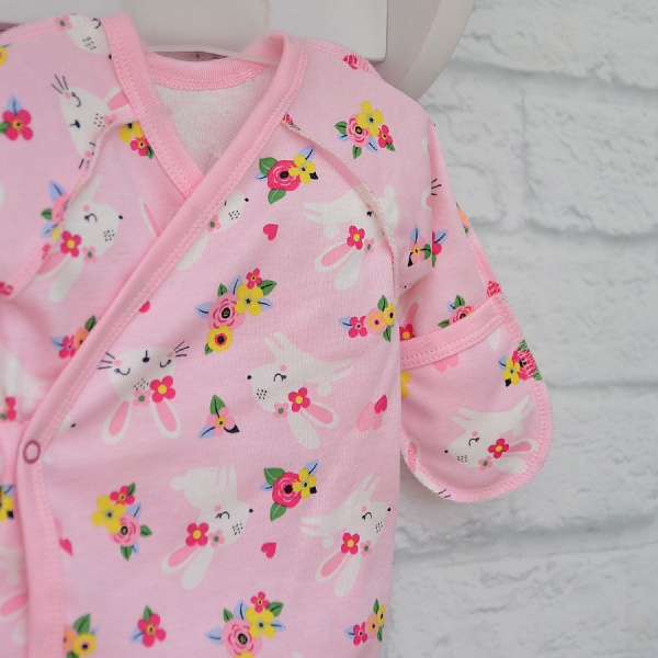 Комплект для новонароджених Blanka Зайці рожевий р.68 110009 