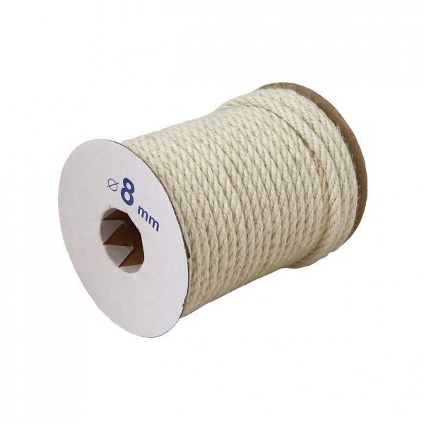 Канат Радосвіт джутовый отбеленный 8 мм белый