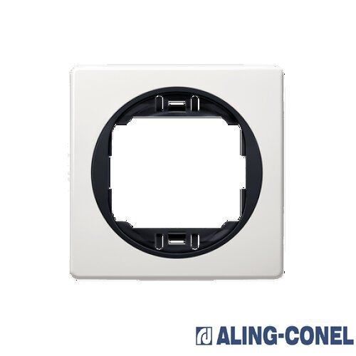 Рамка одноместная Aling-Conel Eon горизонтальная черный с белым E6801.E0