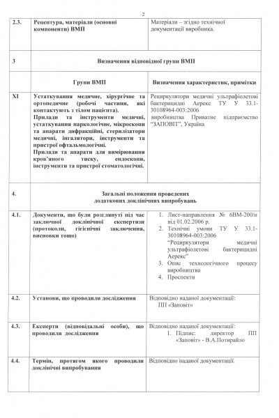 Очиститель воздуха (рециркулятор бактерицидный) Заповіт Аэрэкс-Стандарт 30
