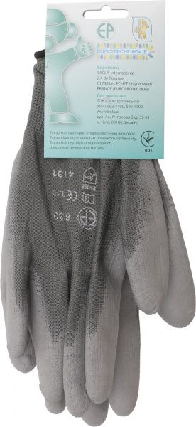 Рукавички Eurotechnique поліамідні з покриттям поліуретан XL (10) 6130