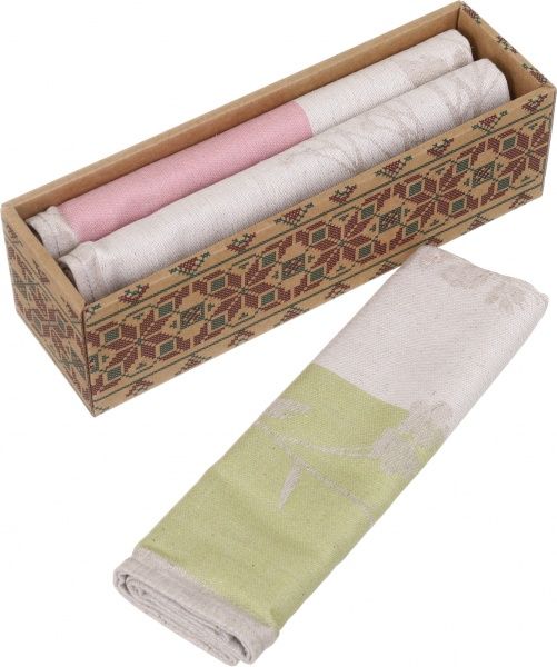 Набір рушників флора 46x70 см Білоруський льон коричневий 