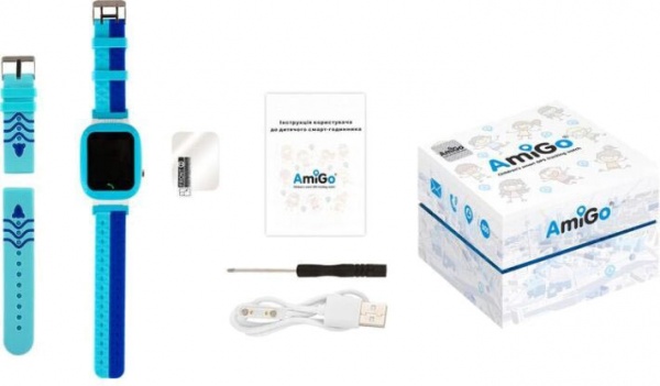 Смарт-часы AmiGo GO004 Splashproof Camera+LED blue