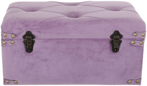 Сундук-пуф Велюр лавандовый 57х30х29 см 