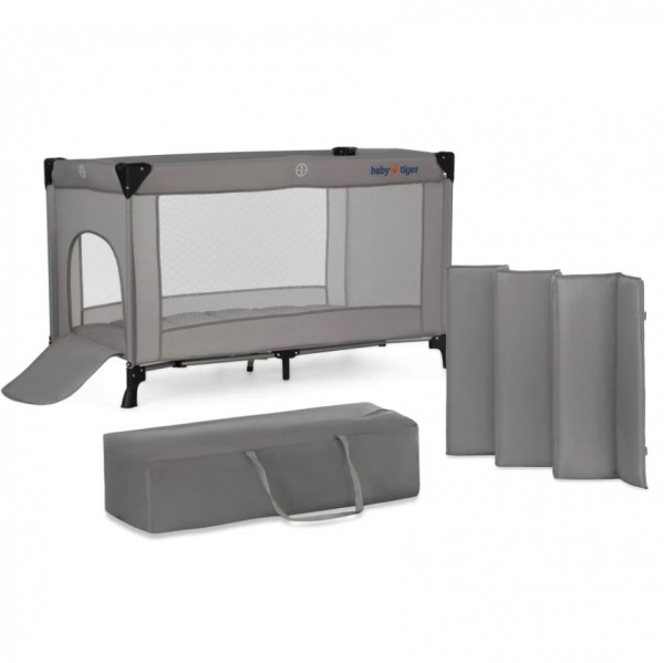 Манеж-ліжко Kinderkraft Babytiger Viki Grey BLVIKI00GRY0000