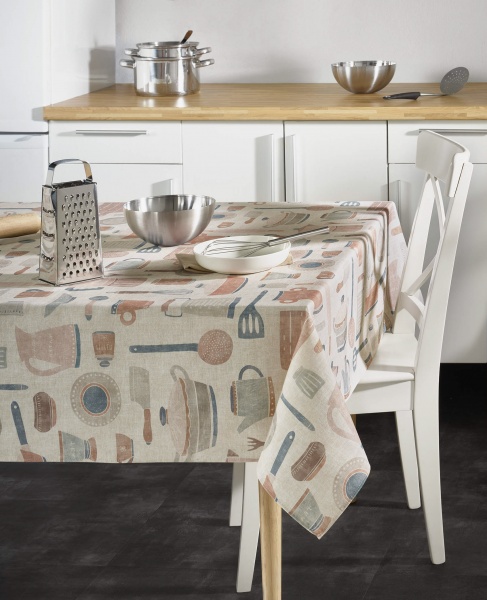 Скатерть Boiler 150x350 см бежевый с рисунком Atenas Home 