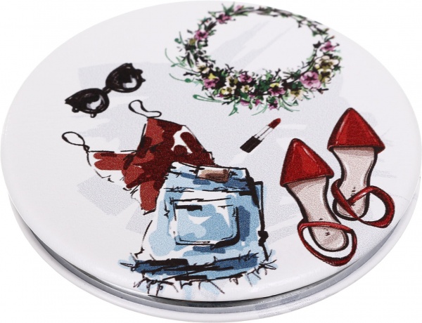 Дзеркало кишенькове косметичне Лідер Канц Приналежності жіночі кругле 6 варіантів в асортименті 