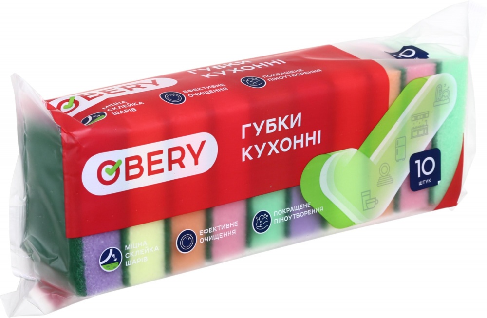 Губка для посуды OBERY Макси 10 шт.