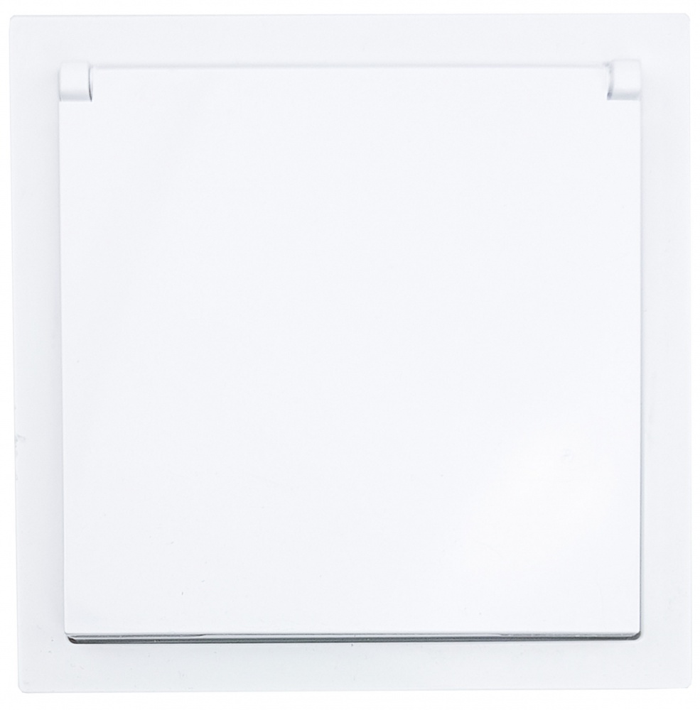 Розетка с крышкой бытовая с заземлением HausMark Juna IP20 белый