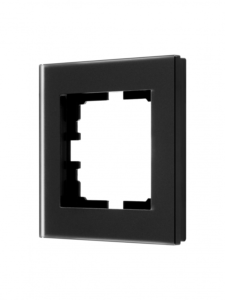 Рамка одномісна Lezard Vesna горизонтальна матовий чорний 742-5980-146