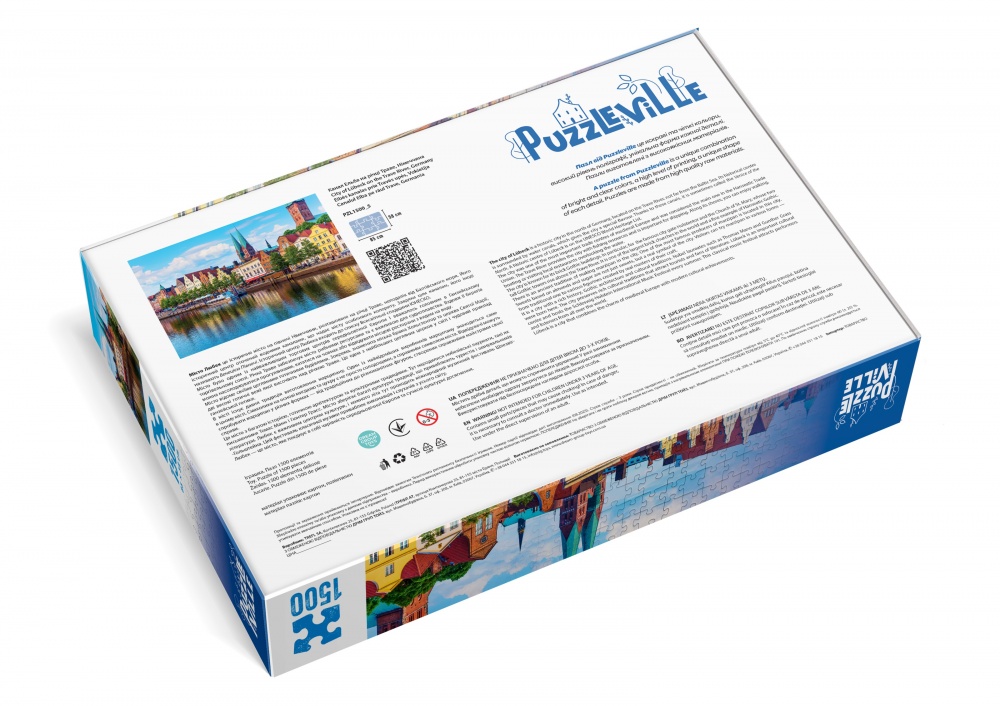 Пазл PUZZLEVILLE Місто Любек на річці Траве, Німеччина 1500 елементів PZL1500_5