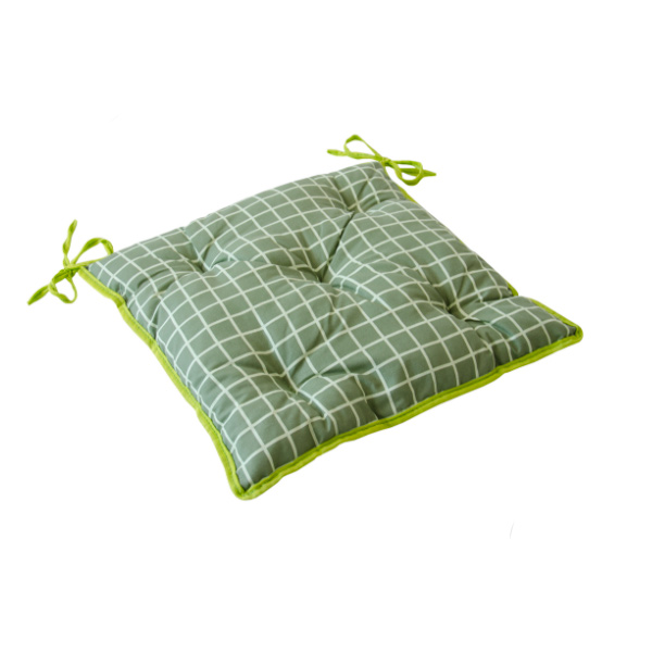 Подушка на стул Vitan Полонина Клеточка зеленая 350x350 мм