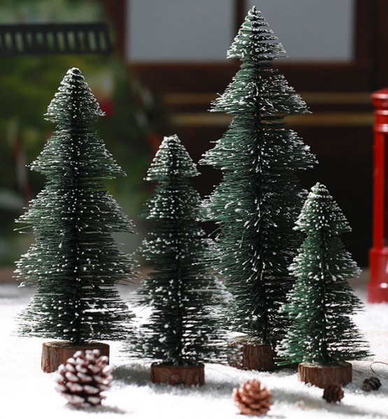 Сувенир новогодний елка заснеженная зеленая 15 см RTF1-15 