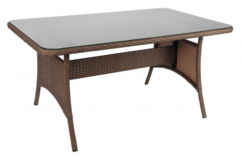 Комплект меблів Indigo зі штучного ротангу СТЕЛЛА (стіл 150*90см+кутовий диван+2 крісла, подушки) какао коричневий