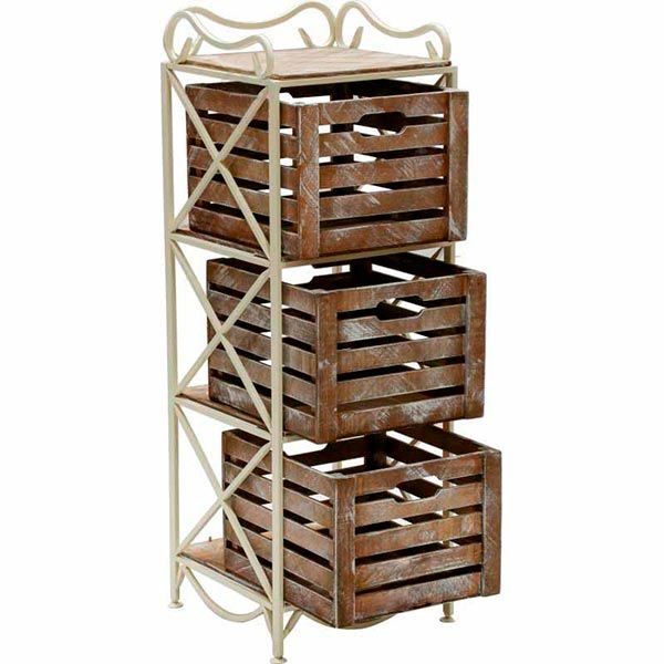 Этажерка Le-Puf на 3 ящики 1000x360x360 мм коричнево-белая