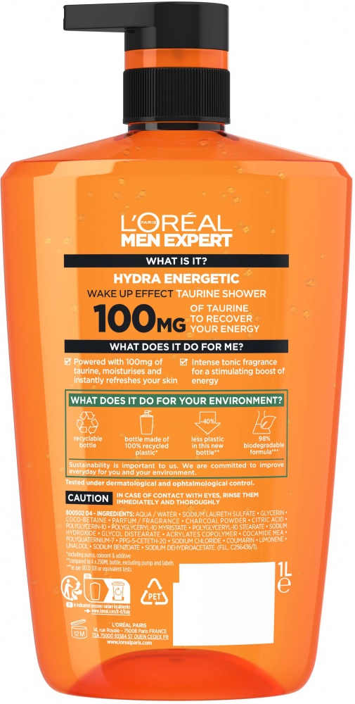 Гель для душа L'Oreal Paris Men Expert Hydra Energetic 1000 мл