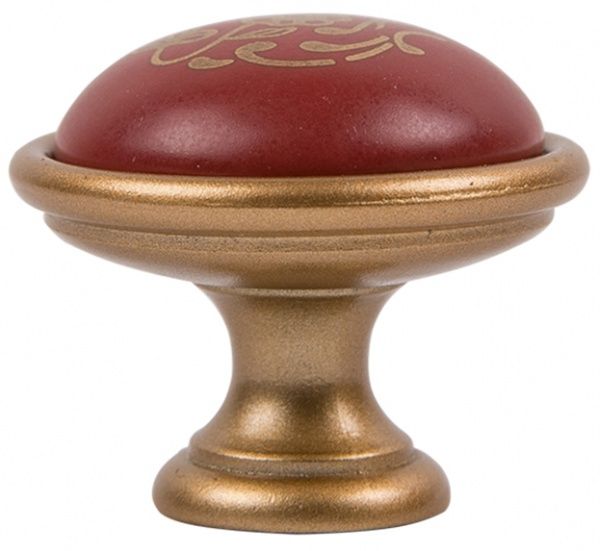 Меблева ручка CL 24316.35 69021 малюнок Bosetti Marella 128 мм золотий/ червоний