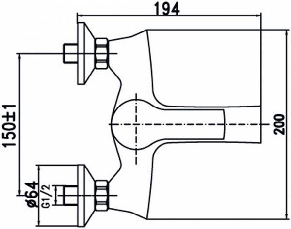 Смеситель для ванны Aqua Rodos Rodos 90801