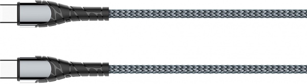 Кабель ColorWay USB Type-C - USB Type-C (PD Fast Charging 65W) 3А 1 м grey (CW-CBPDCC040-GR) 