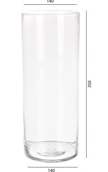 Ваза скляна Wrzesniak Glassworks циліндр прозора 17-995C, 14*35 35 см