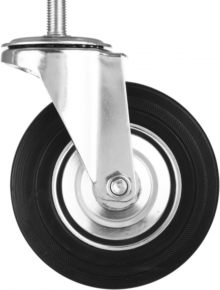 Колесо d160 мм резиновое поворотное с резьбовым штырем M16