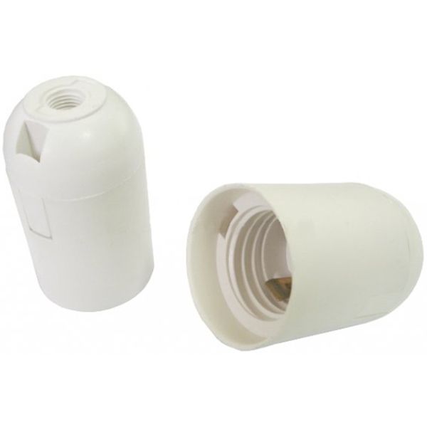 Патрон электрический  ЕМТ гладкий E27 термопластик белый 22-0118