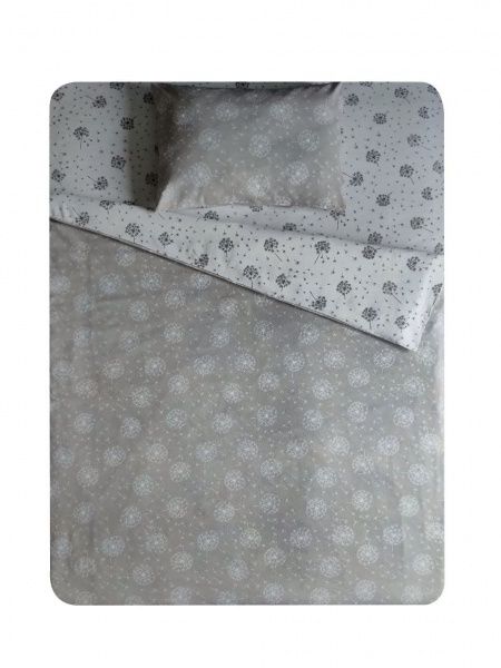 Комплект постельного белья Одуванчик 2,0 белый с серым UP! (Underprice) 