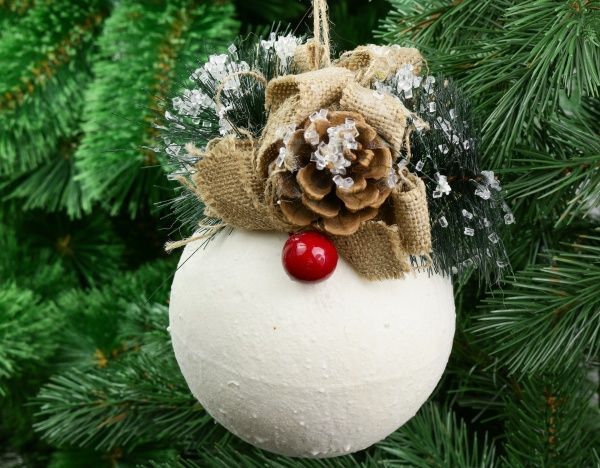 Підвіска Куля біла 12 см 6007-10  