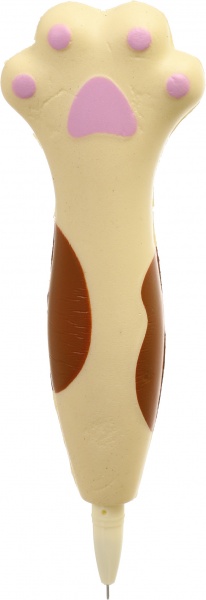 Ручка гелевая Мягкая лапка бежевая 