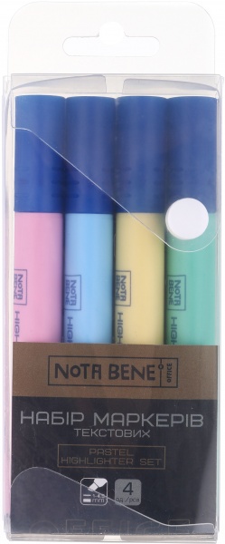 Набор маркеров текстовых Nota Bene 1-4,5 мм пастель в пенале разноцветный 