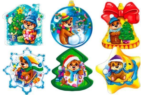 Набор новогодних термоналипок, 8 см