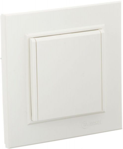 Розетка із заземленням Makel Karea без шторок з кришкою слонова кістка