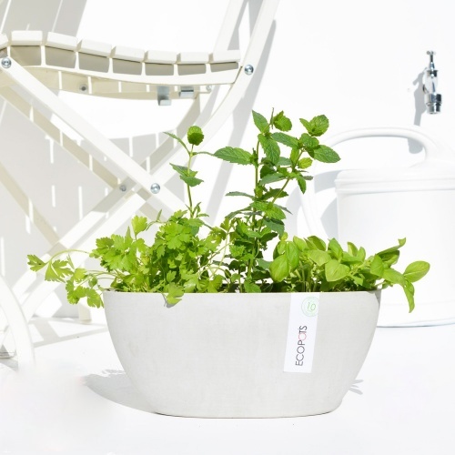 Кашпо EcoPots София овальный 2,7л светло-серый 