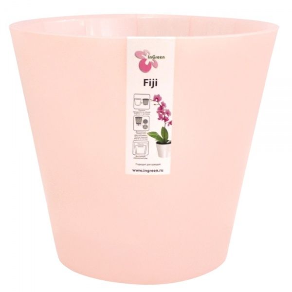 Горшок для орхидей InGreen Fiji круглый 1,6л розовый перламутровый (ING1558РЗПЕРЛ) 