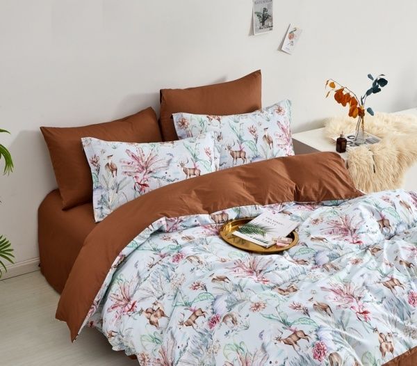 Комплект постельного белья семейный SH9286 коричневый Word of Dream 