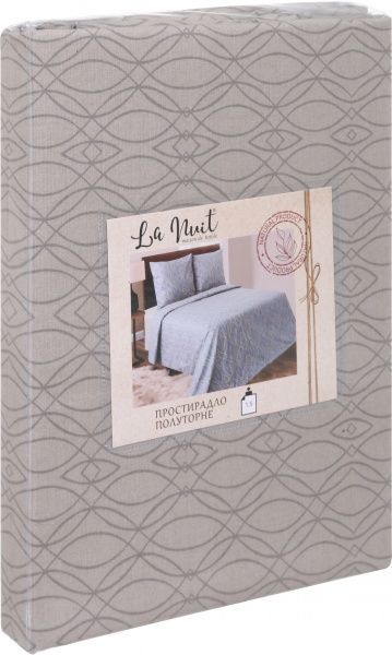 Простынь Моди 1,5 160x220 см бежевый с принтом La Nuit 