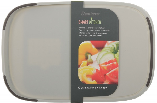 Доска кухонная универсальная 38х24х2.5 см светло-серый Flamberg Smart Kitchen