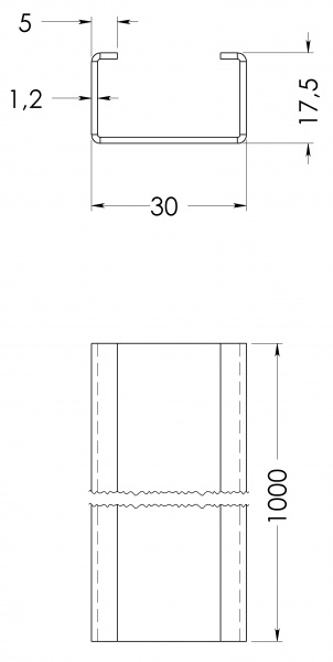 Профіль STOREHOUSE 30х17,5х1,2 мм 1000 мм