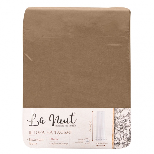 Штора BONA 150х280 коричневий La Nuit