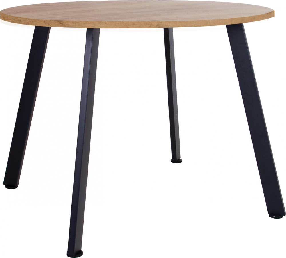 Стол обеденный Nowy Styl LENARD BLACK (25) D900 x750мм дуб крафт золотой/черный