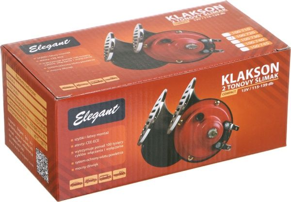 Сигнал звуковой воздушный Elegant улитка 100 720 черный с синим