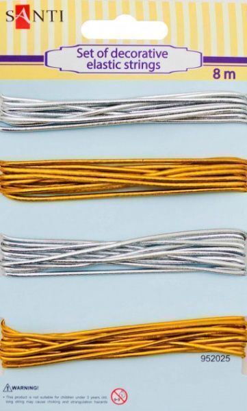 Декоративный элемент шнуров декоративных, 4 цв., 8м/уп, золото-серебро 1 комплектов 4 шт. Santi
