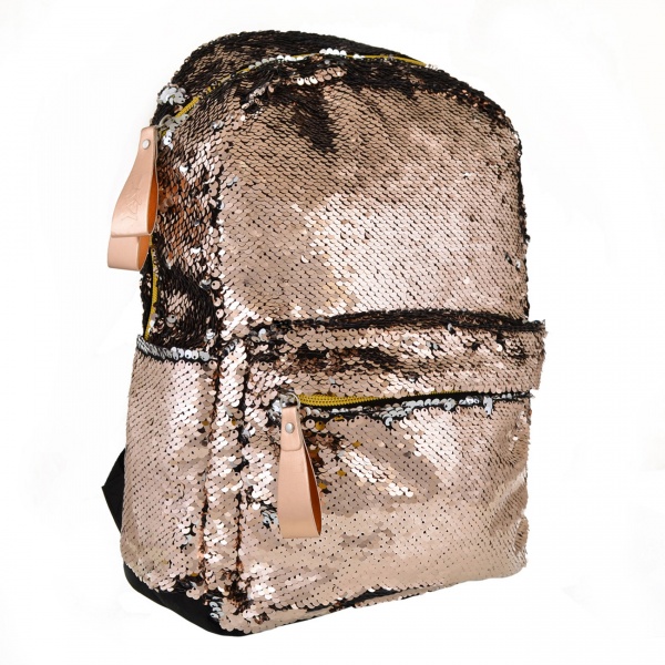 Рюкзак молодежный YES c пайетками GS-01 Gold
