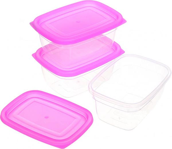 Набор контейнеров для пищевых продуктов Eat&Go 550 мл розовый 3 шт. UP! (Underprice)
