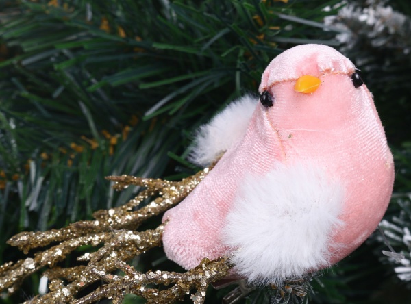 Декоративна новорічна фігура Пташка на кліпсі YZH502220 19х7х5 см 