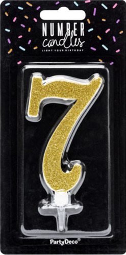 Свічка для торта Partydeco цифра 7 золота 10 см (SCU4-7-019)