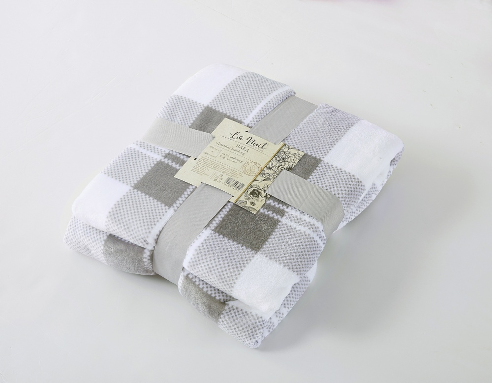 Плед 200x200 см бело-серый La Nuit