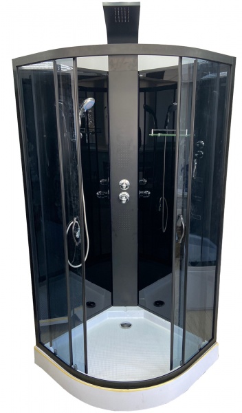 Душевой бокс GM Dp 210 90x90 см графит/черный полукруг