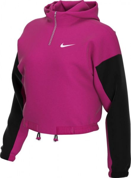 Джемпер Nike W NSW ICN CLSH HOODIE QZ MIX CZ8164-615 р. XL малиновый