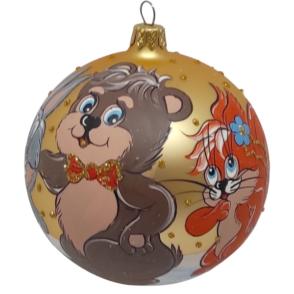 Шар новогодний 100 мм золотой 6271-1